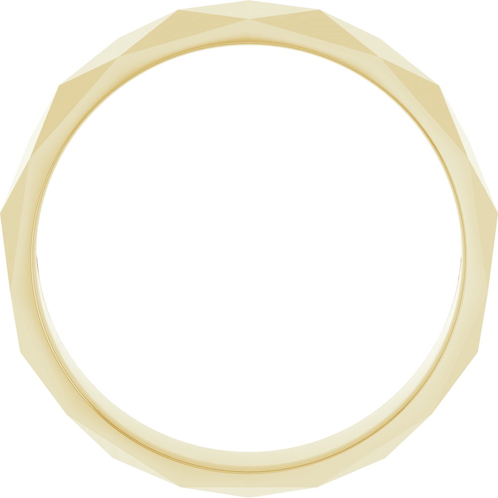 10K Yellow Gold 5.5 mm Geometric Faceted Flat Band Size 9