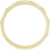 10K Yellow Gold 5.5 mm Geometric Faceted Flat Band Size 9