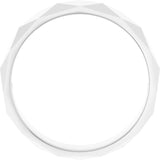 14K White Gold 5.5 mm Geometric Faceted Flat Band Size 7