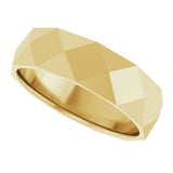 10K Yellow Gold 5.5 mm Geometric Faceted Flat Band Size 9