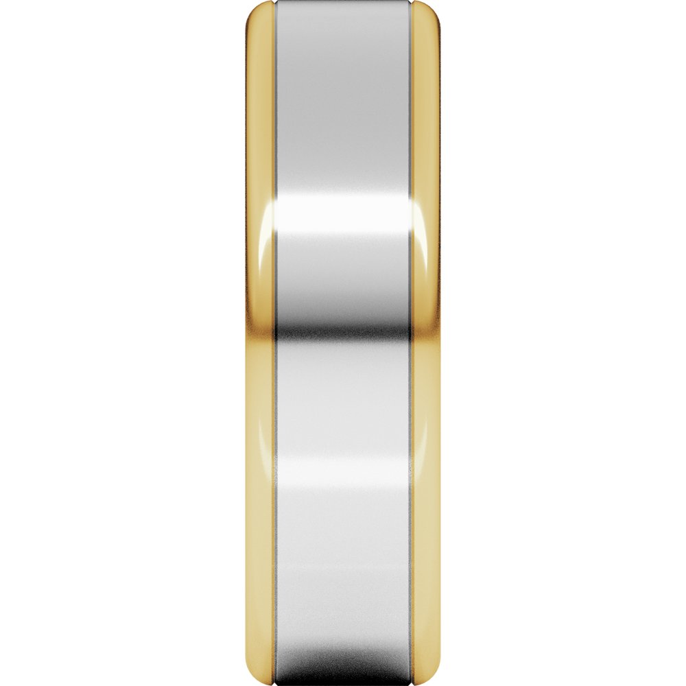 14K Yellow/White 6 mm Round Edge Flat Band Size 10
