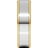 14K Yellow/White 6 mm Round Edge Flat Band Size 10