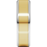 14K White/Yellow 6 mm Round Edge Flat Band Size 10