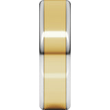 14K White/Yellow 6 mm Round Edge Flat Band Size 10
