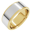 14K Yellow/White 8 mm Round Edge Flat Band Size 11