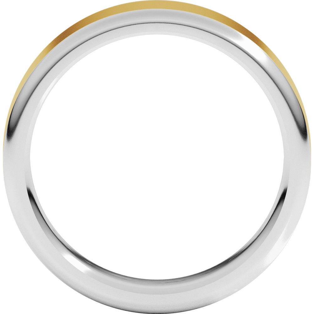 14K White/Yellow 6 mm Round Edge Flat Band Size 10