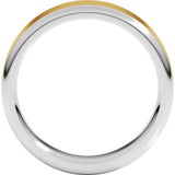 14K White/Yellow 6 mm Round Edge Flat Band Size 10