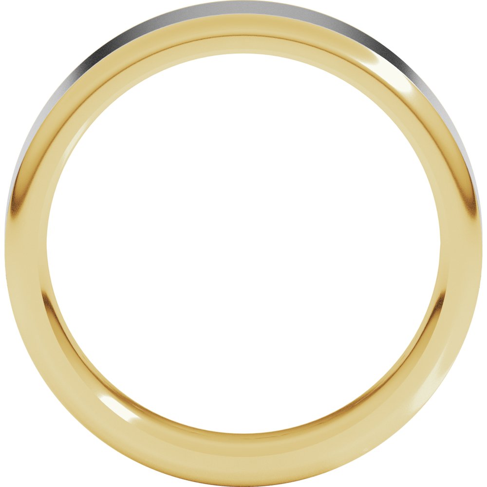 14K Yellow/White 6 mm Round Edge Flat Band Size 10