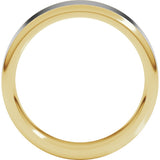14K Yellow/White 6 mm Round Edge Flat Band Size 10