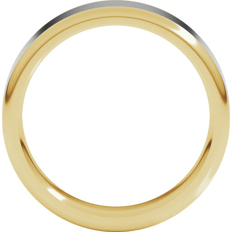 14K Yellow/White 6 mm Flat Band with Round Edge