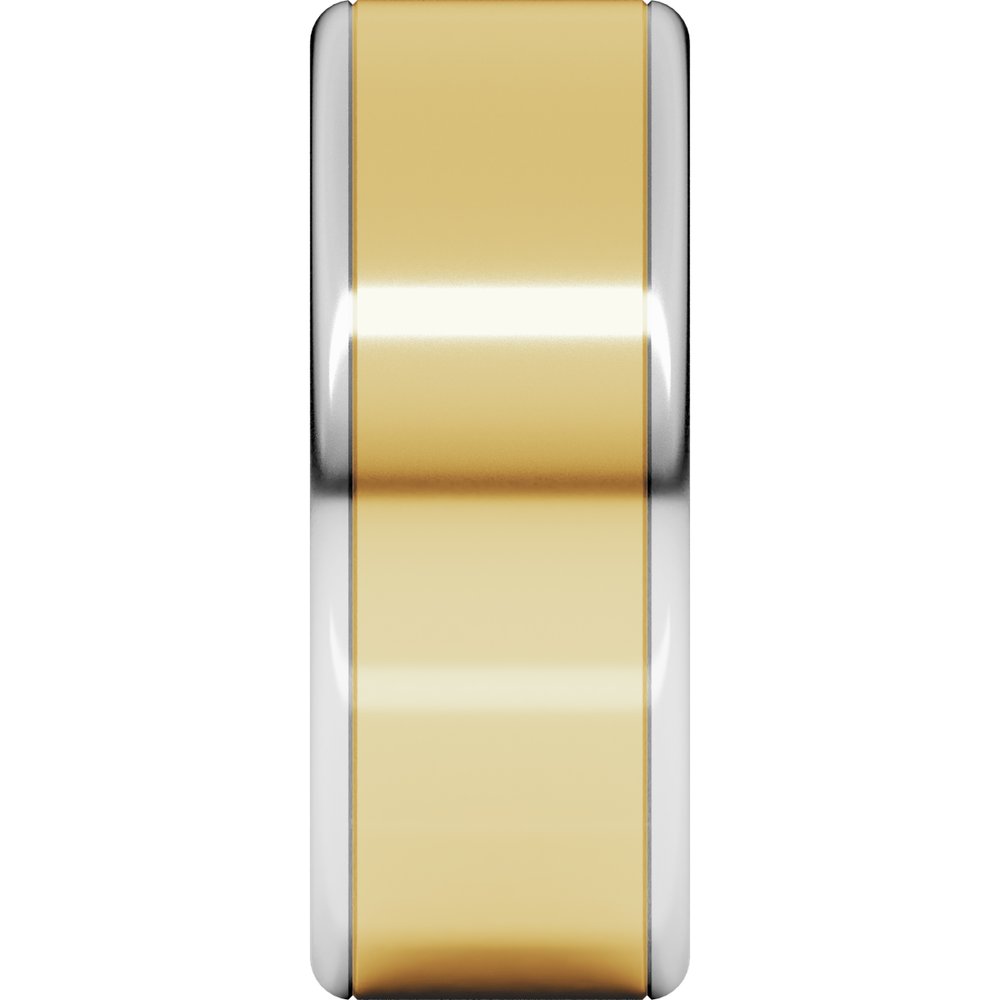 14K White/Yellow 8 mm Round Edge Flat Band Size 13