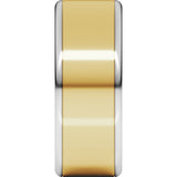 14K White/Yellow 8 mm Round Edge Flat Band Size 13