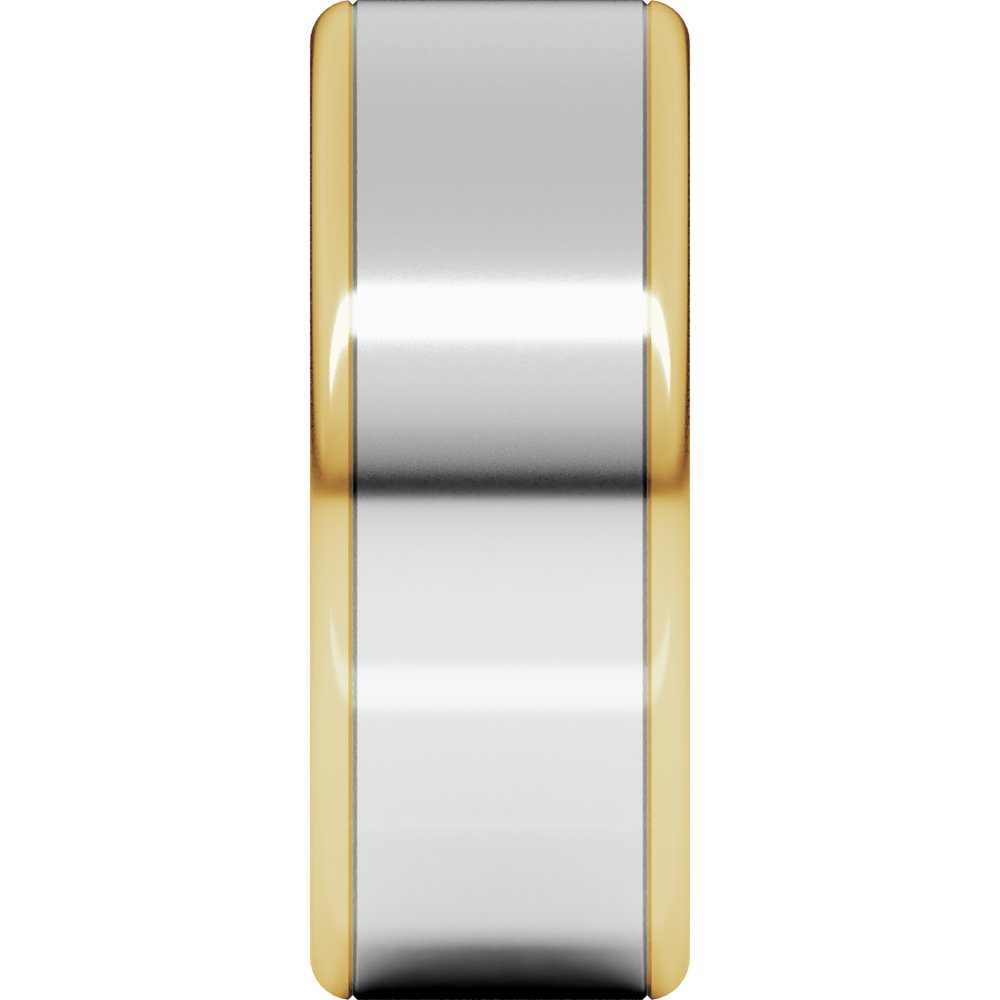 14K Yellow/White 8 mm Round Edge Flat Band Size 11