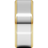 14K Yellow/White 8 mm Round Edge Flat Band Size 11