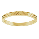 14K Yellow Gold 2 mm Geometric Flat Band Size 7