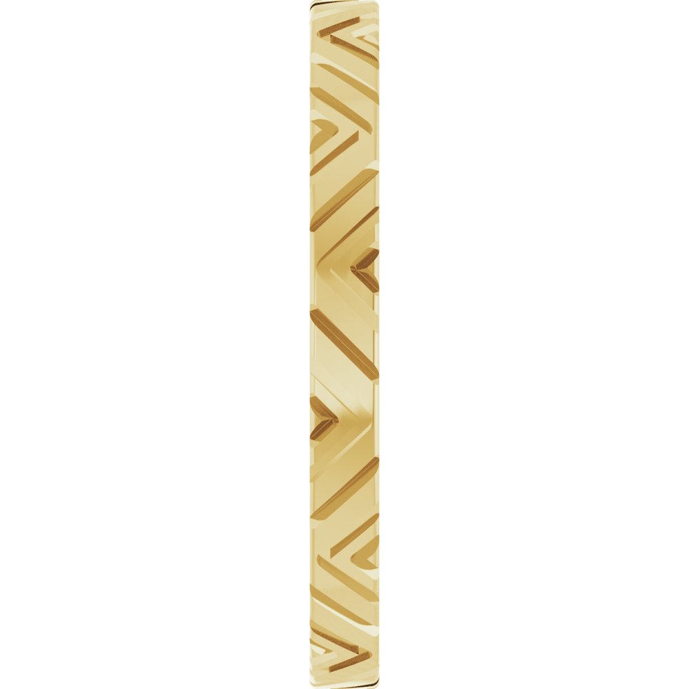 14K Yellow Gold 2 mm Geometric Flat Band Size 7
