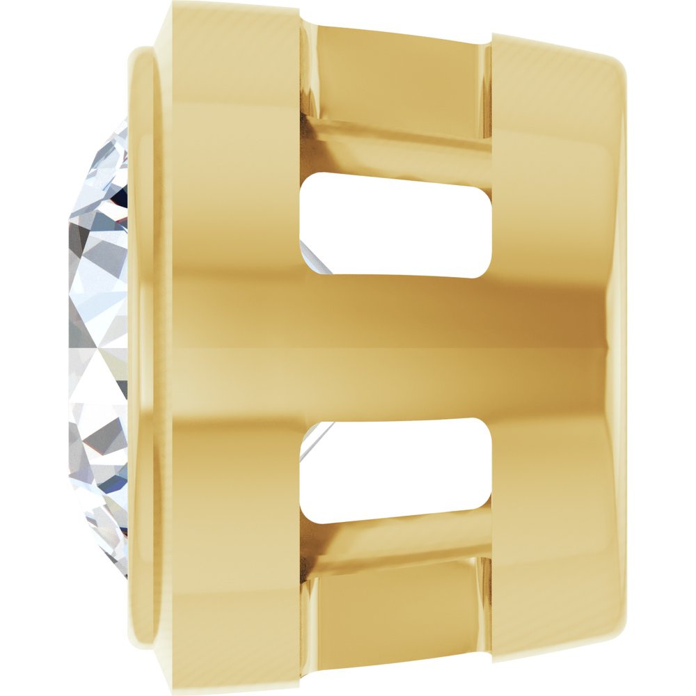 14K Yellow Gold 1/4 CT Natural Diamond Slide Pendant
