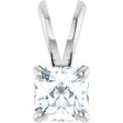 14K White 1/3 CT Natural Diamond Pendant