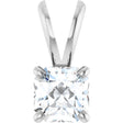 14K White 1/2 CT Natural Diamond Pendant