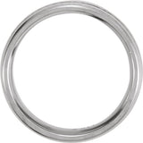 14K White Gold 7 mm Grooved Comfort-Fit Flat Band Size 8.5