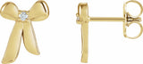 14K Yellow Gold .03 CTW Natural Diamond Bow Earrings