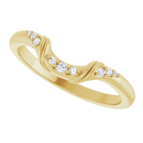 14K Yellow .05 CTW Natural Diamond Contour Band