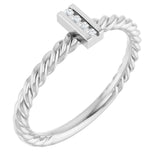 Sterling Silver .03 CTW Natural Diamond Rope Ring