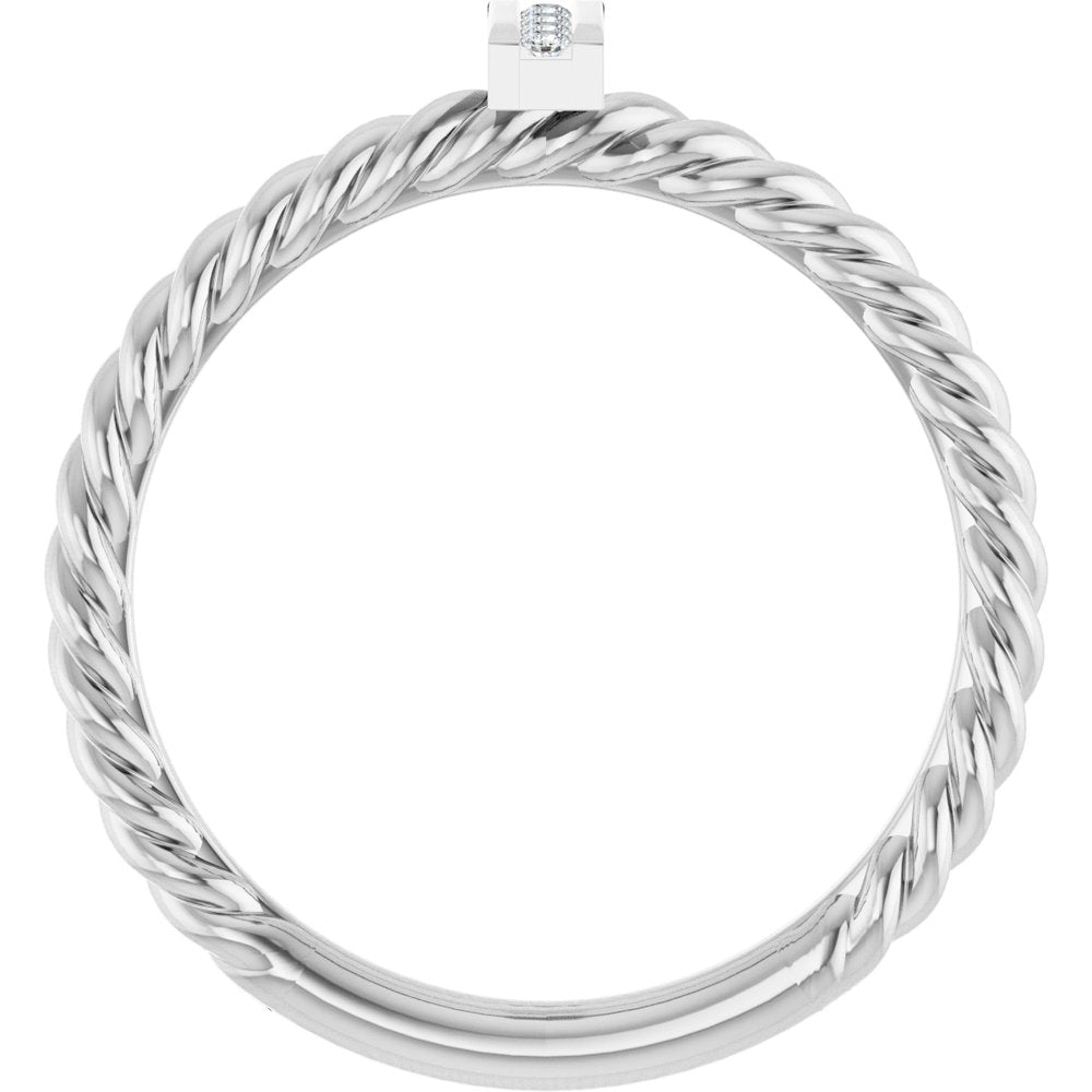 14K White .03 CTW Natural Diamond Rope Ring