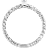 Sterling Silver .03 CTW Natural Diamond Rope Ring