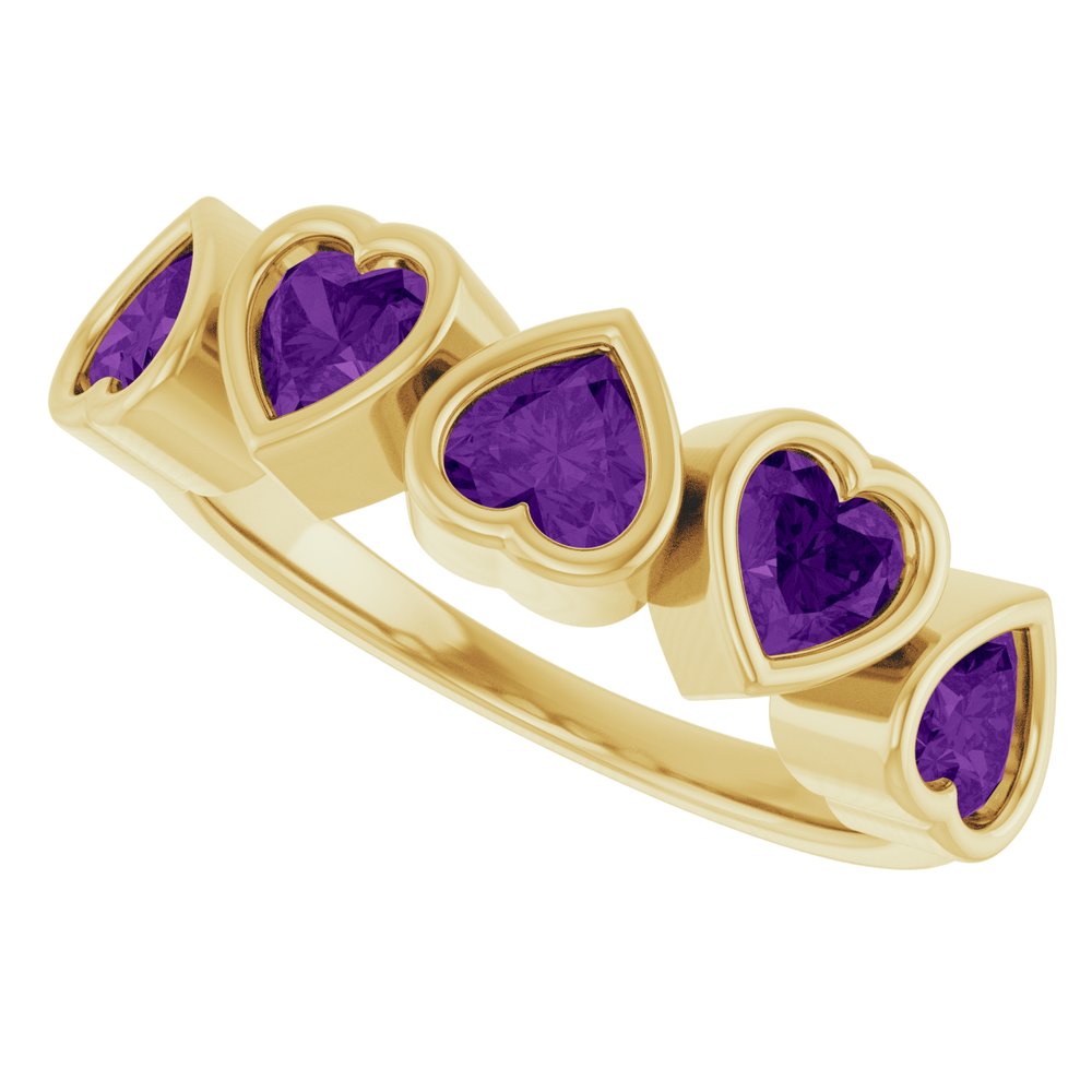 14K Yellow Natural Amethyst Ring