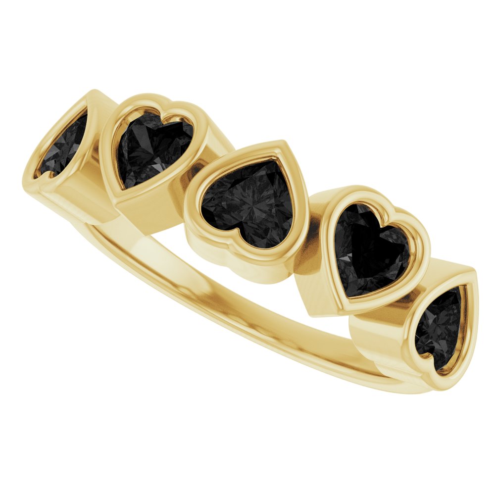 14K Yellow Gold Natural Black Onyx Ring