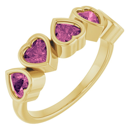 14K Yellow Natural Pink Tourmaline Ring