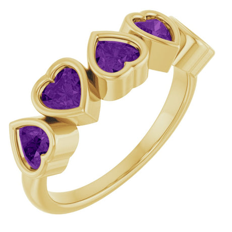 14K Yellow Gold Natural Amethyst Ring