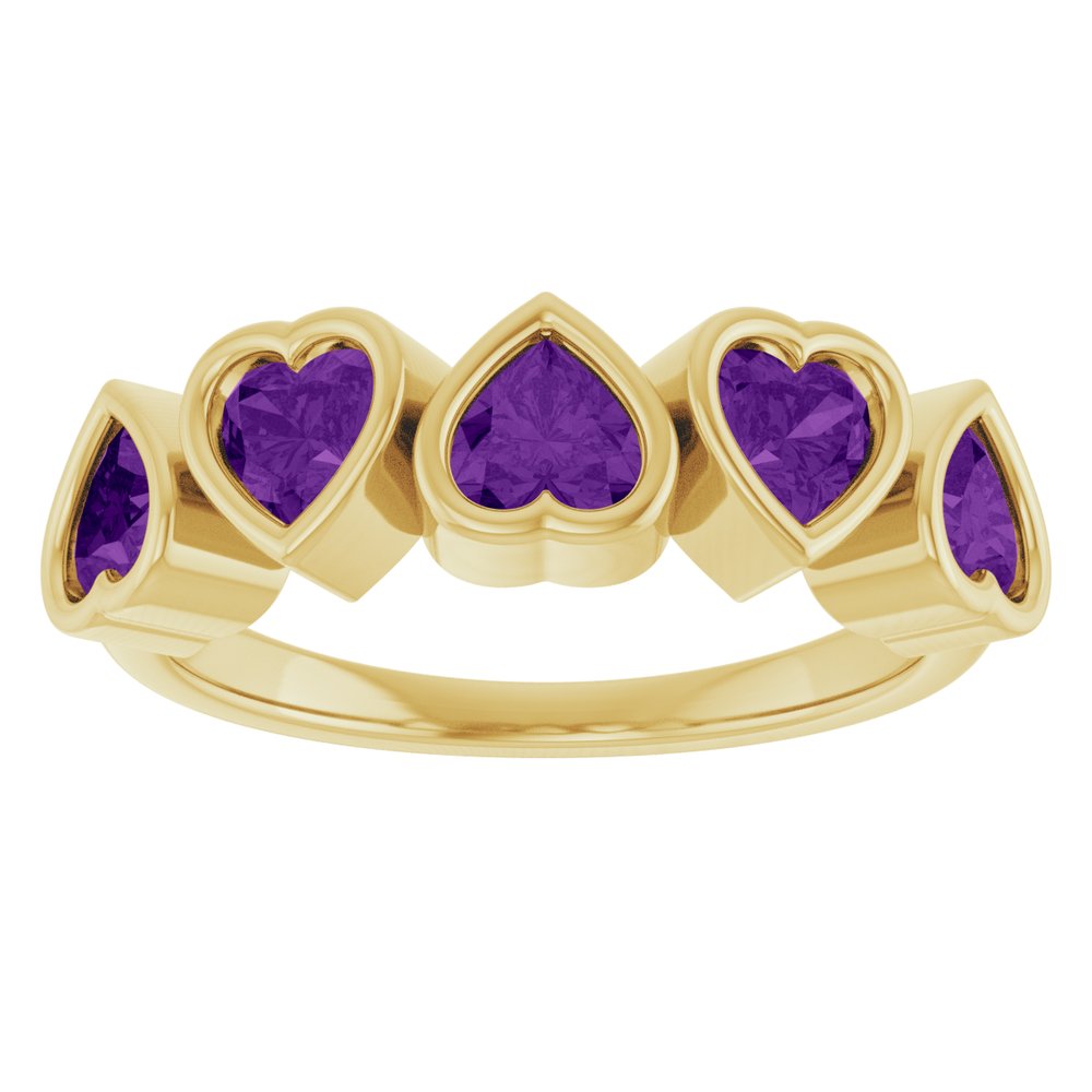 14K Yellow Natural Amethyst Ring