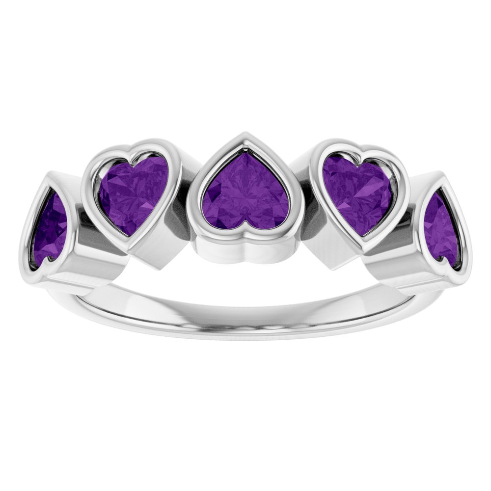 Sterling Silver Natural Amethyst Ring