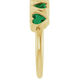 14K Yellow Gold Lab-Grown Emerald Ring