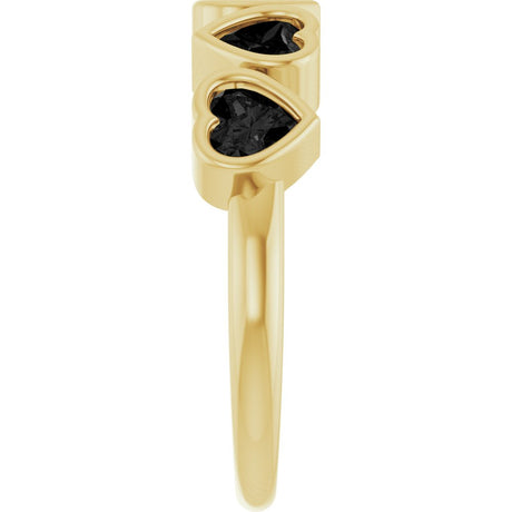 14K Yellow Gold Natural Black Onyx Ring
