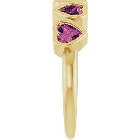 14K Yellow Gold Natural Pink Tourmaline Ring