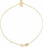 14K Yellow Gold Initial L 6 1/2-7 1/2" Bracelet