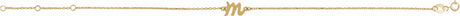 14K Yellow Gold Initial M 6 1/2-7 1/2" Bracelet