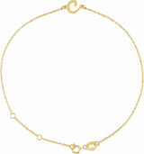 14K Yellow Gold Initial C 6 1/2-7 1/2" Bracelet