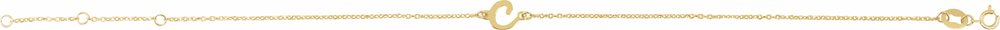 14K Yellow Initial C 6 1/2-7 1/2" Bracelet