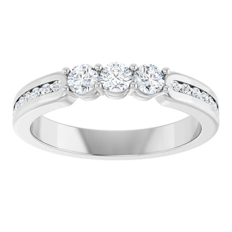 14K White 3/8 CTW Lab-Grown Diamond Anniversary Band