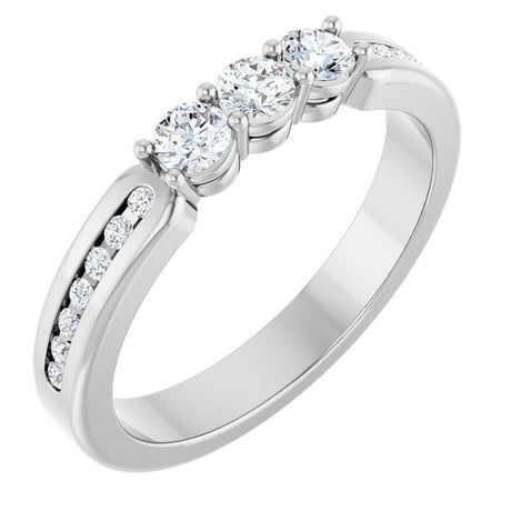 14K White 3/8 CTW Lab-Grown Diamond Anniversary Band