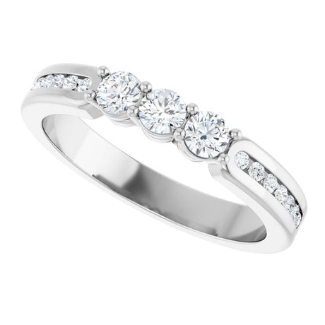 14K White 3/8 CTW Lab-Grown Diamond Anniversary Band
