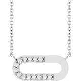 14K White 1/10 CTW Natural Diamond Paperclip-Style 18" Necklace