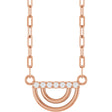 14K Rose .05 CTW Natural Diamond Arch 18" Necklace