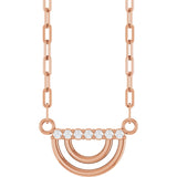 14K Rose .05 CTW Natural Diamond Arch 18" Necklace