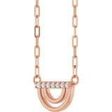 14K Rose .05 CTW Natural Diamond Arch 18" Necklace