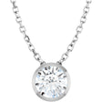 14K White Gold 1/2 CT Lab-Grown Diamond Bezel-Set 16-18" Necklace